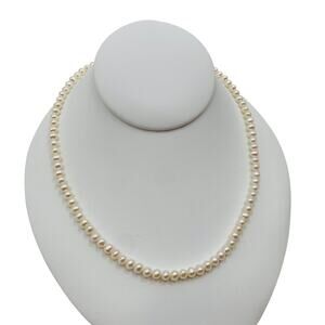 10K gold MP white pearl strand classic necklace